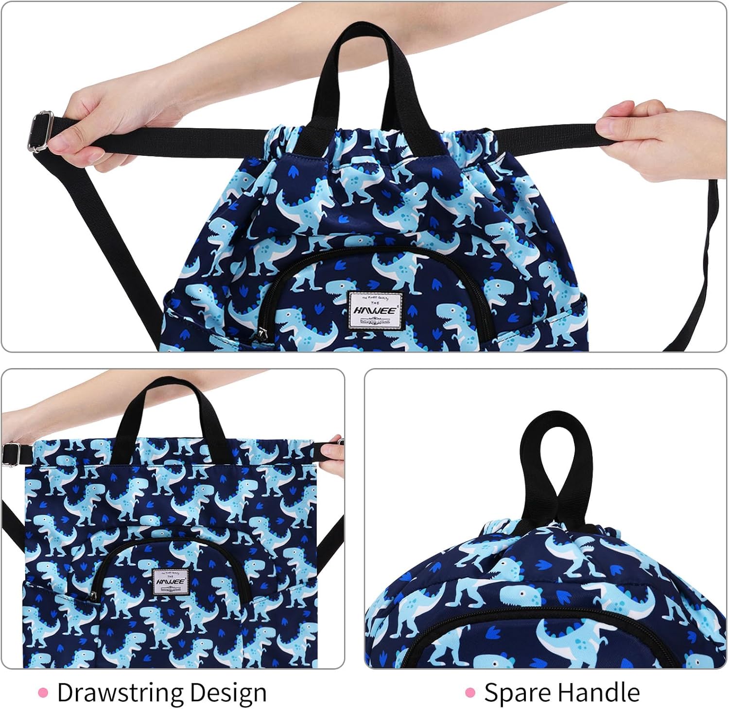 Dry Wet Drawstring Backpack with Shoe Compartment for Women Adjustable Gym Bag