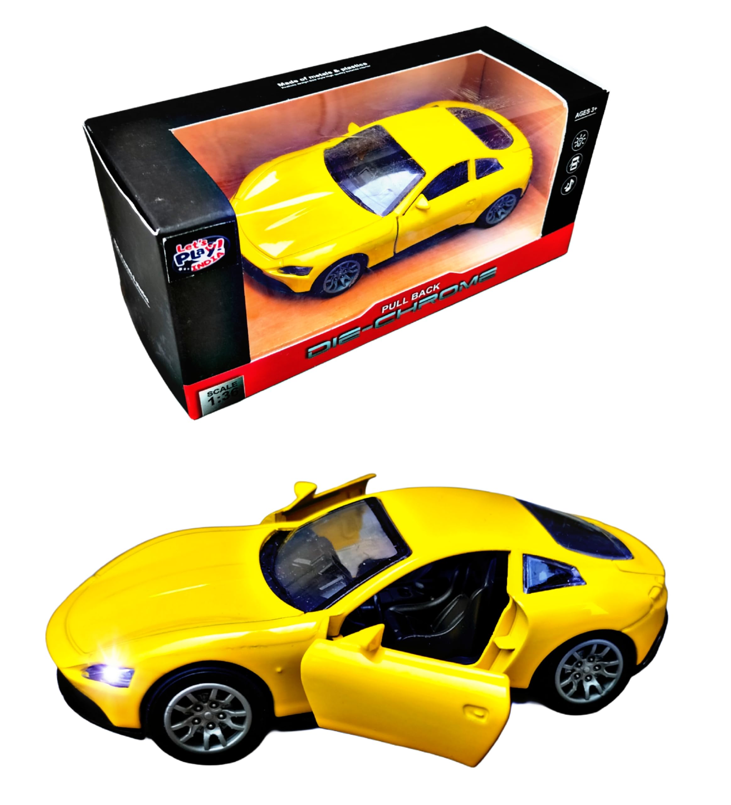 RUHANI Metal Innova Pullback Toy car with Sound and Light Openable