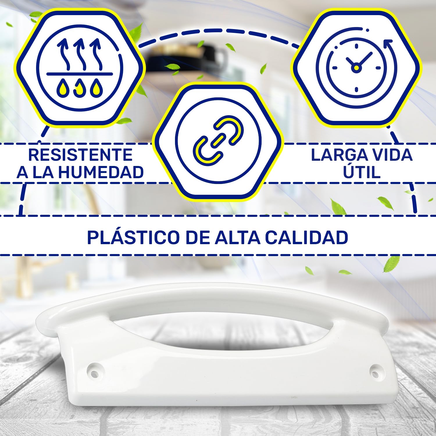 MONTERAL Tirador Frigorifico Longitud 205 mm Distancia Entre Orificios 175 mm con Código Original C00312114 para Indesit 481246268876 461950232312 para Whirlpool - Garantía 10 Años