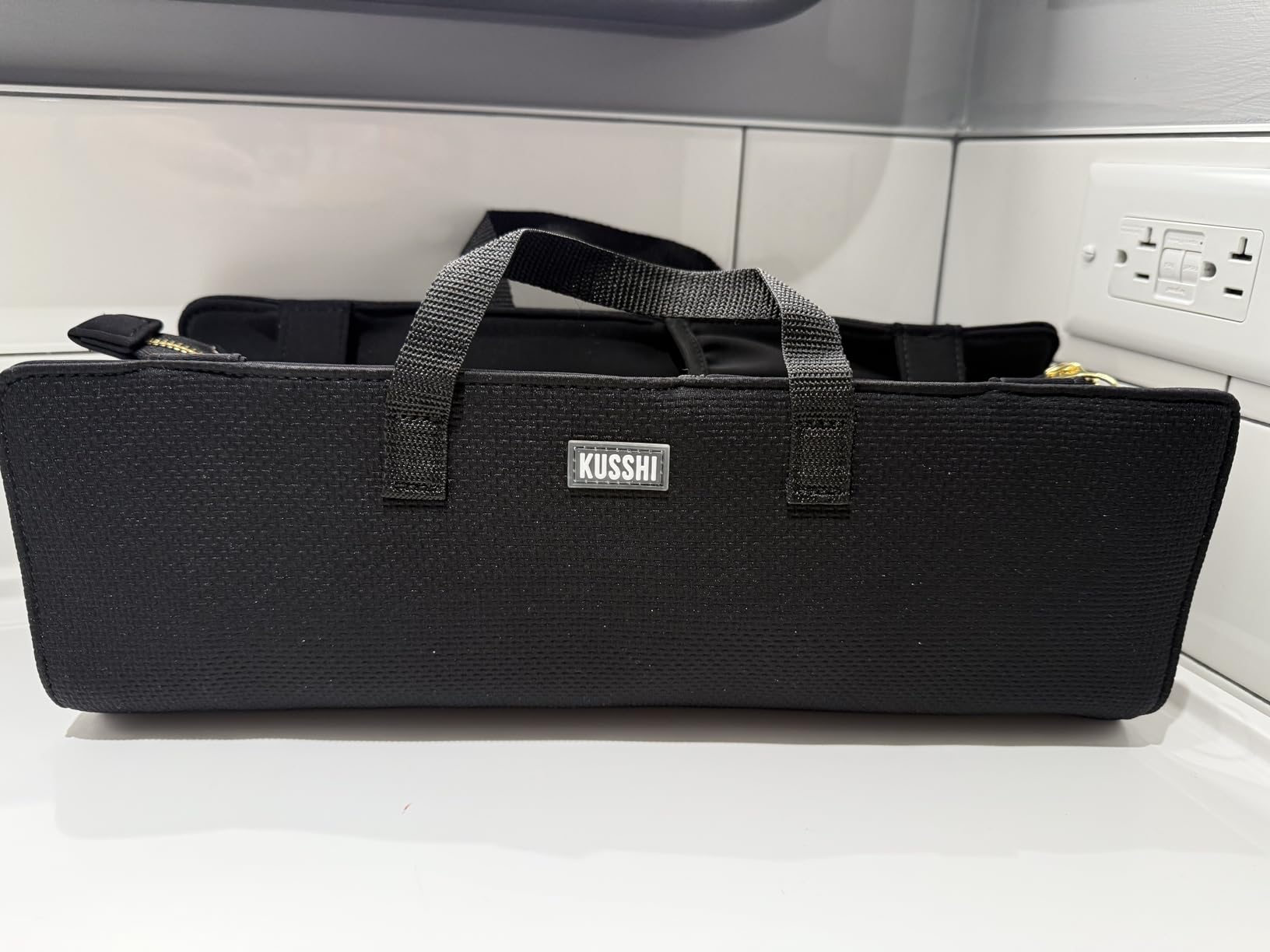 KUSSHI Hair Tools Bag - Oprah’s Favorite Things Winner - Neoprene Hair Tools Travel Bag & Hair Accessories Organizer Case (Black)