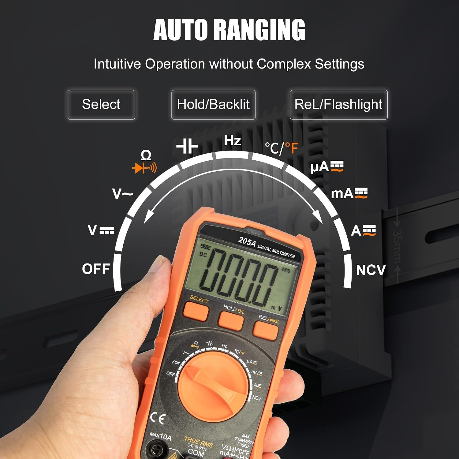 Multimeter Digital Tester 6000Counts AC/DC Voltage Ammeter Capacitor Triode NCV Voltage Induction Electrician Tool
