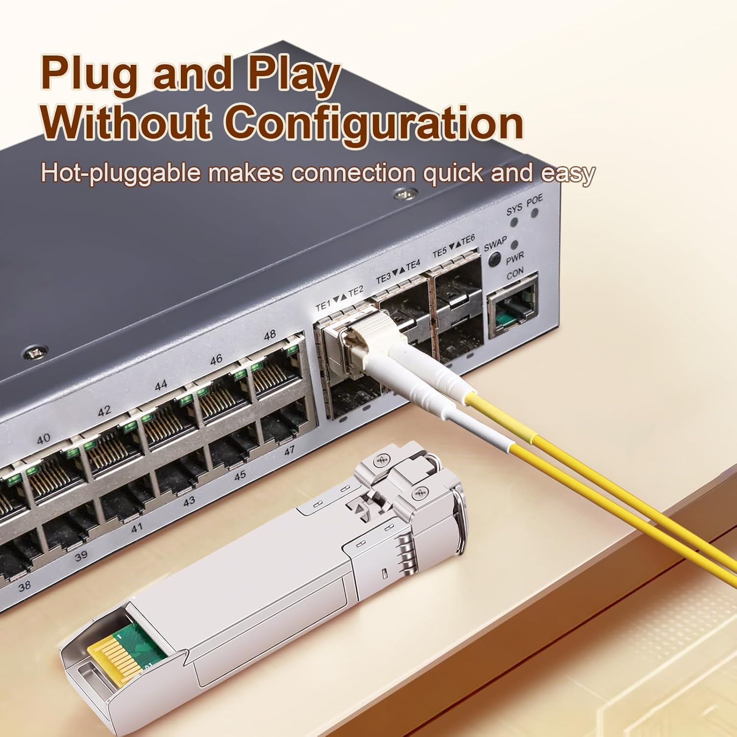 10Pack 10GBase-LR SFP+ Transceiver, 10G Dual LC Single Mode Module for Cisco SFP-10G-LR, Meraki MA-SFP-10GB-LR, Ubiquiti UF-SM-10G, Mikrotik, D-Link, Supermicro, Netgear and More (DDM, 1310nm, 10km)