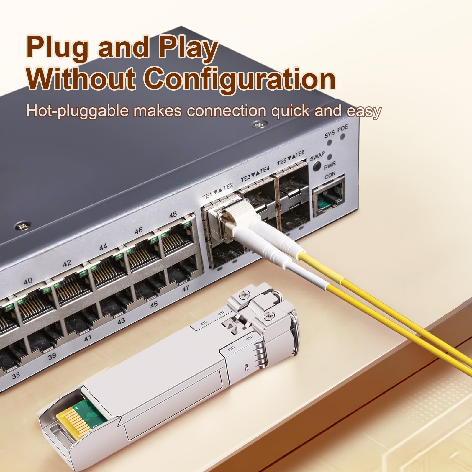 4Pack 10GBase-LR SFP+ Transceiver, 10G Duplex LC Sfp Single Mode Module — Amazon image 4