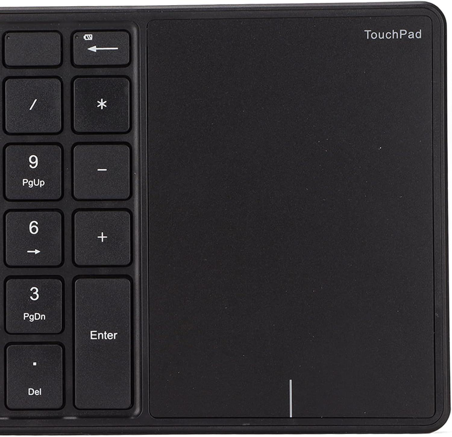 Wireless Numeric Keypad, 22 Keys Large Touchpad Keypad BT 2.4G Dual Mode Keypad Portable Number Pad for iOS OS X with Type C Interface (Black)