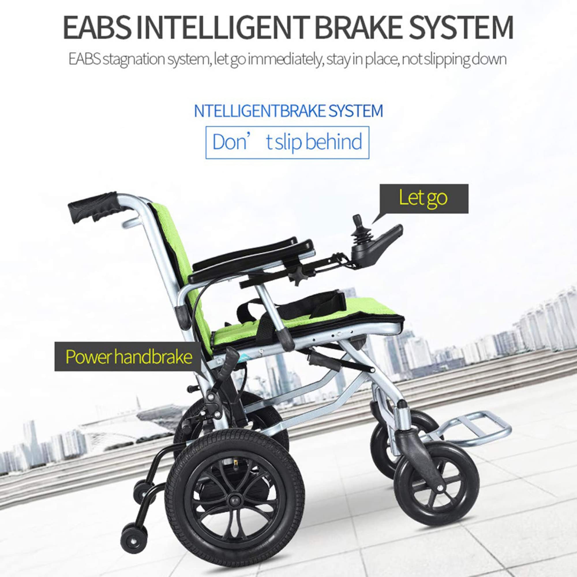 Sedie a rotelle elettriche per Adulti, Sedia a rotelle Leggera Pieghevole Sedia a rotelle elettrica a Doppio Motore per Tutti i Terreni per Anziani disabili