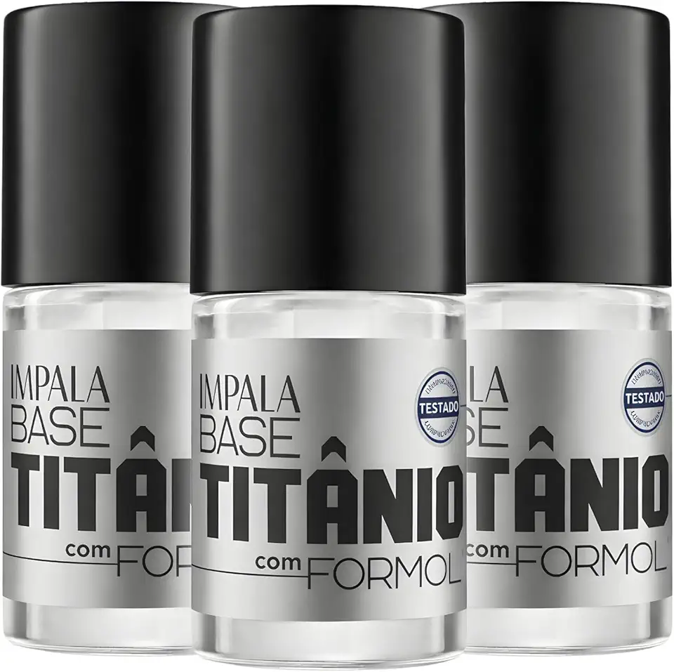 Kit Bases Titânio Impala Formol Fortalecedor de Unhas + Força Esmalte (3 Unidades)