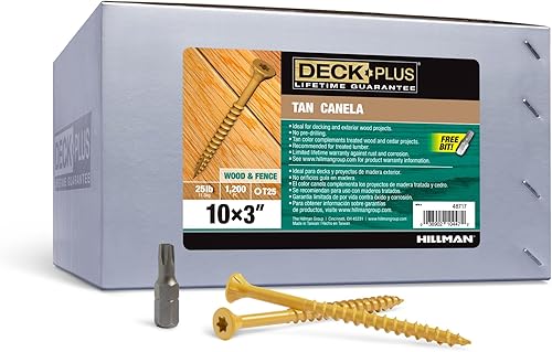 Vista 46 de Deck Plus Tornillos para valla y madera exterior con revestimiento epoxi de 2-1/2 pulgadas #10 x 2-1/2 pulgadas, rosca gruesa incluida, tornillo