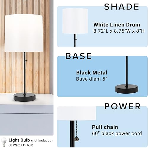 Miniatura 3 de Catalina Lighting 17842-031 - Lámpara de mesa decorativa moderna, lámpara de escritorio para oficina, dormitorio o dormitorio, luz de lectura,