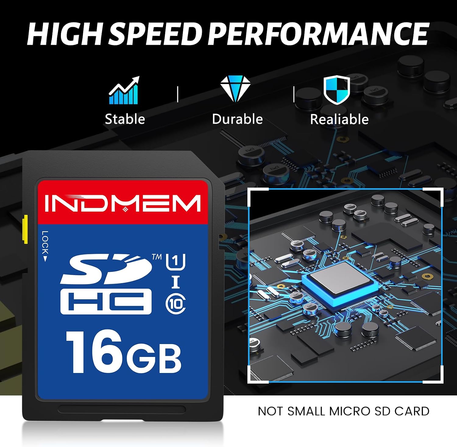 SD Card 16GB, 10-Pack UHS-I Class 10 MLC Flash Memory Card, High-Speed Secure Digital Cards for Cameras, DSLR, Action Cams - Reliable Storage