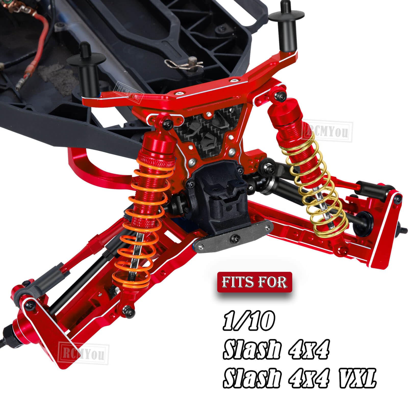 RCMYou Alloy Body Mount Upgrades Part for 1/10 Slash 4x4/Slash 4x4 VXL,Body Mount Hops Up,Red