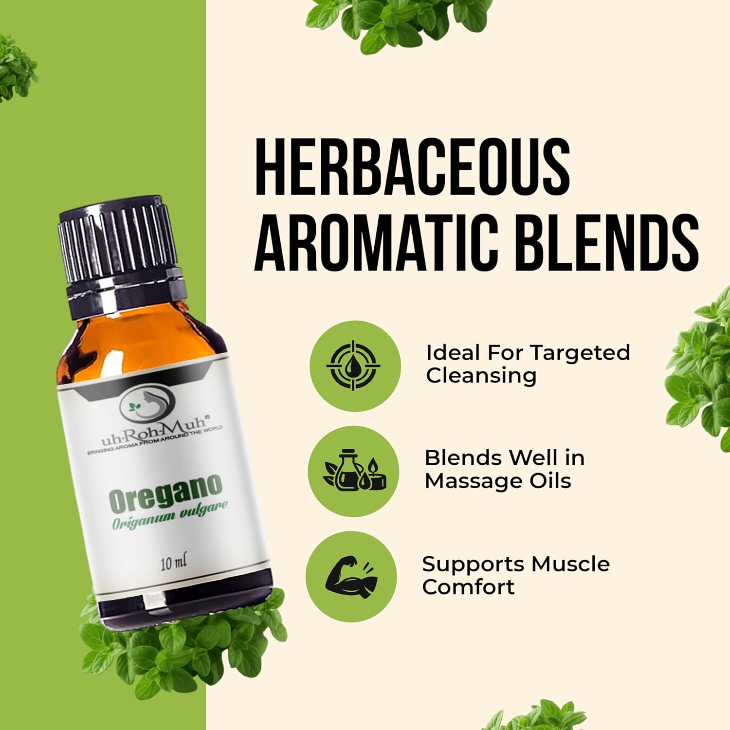 Oregano Essential Oil - Steam Distilled Origanum vulgare Leaf Oil, Strong Herbal Spicy Aroma for Soap Making, Aromatherapy, Massage, Skincare, Haircare, and Perfumery Use - Spain - 10 ml