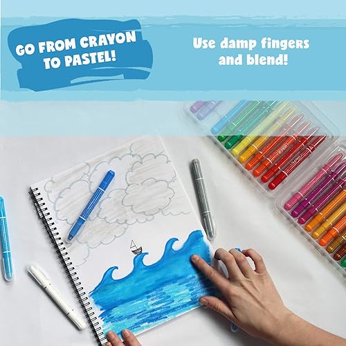 Miniatura 7 de NOYO - Cayones de gel de 36 colores para niños pequeños y niños no tóxicos 3 en 1 lavables más atrevidos efecto de pintura de acuarela pastel a