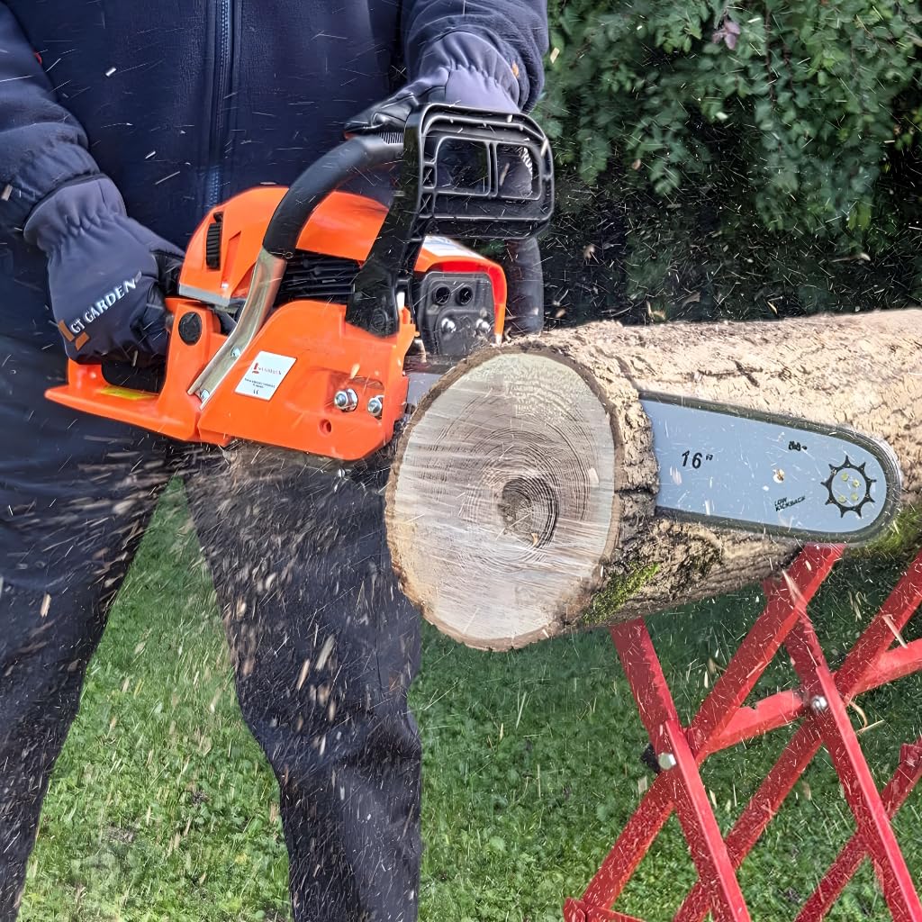 GT Garden - Motosierra térmica (62 cm3, 3.5 CV, guía 40 cm, 2 cadenas)