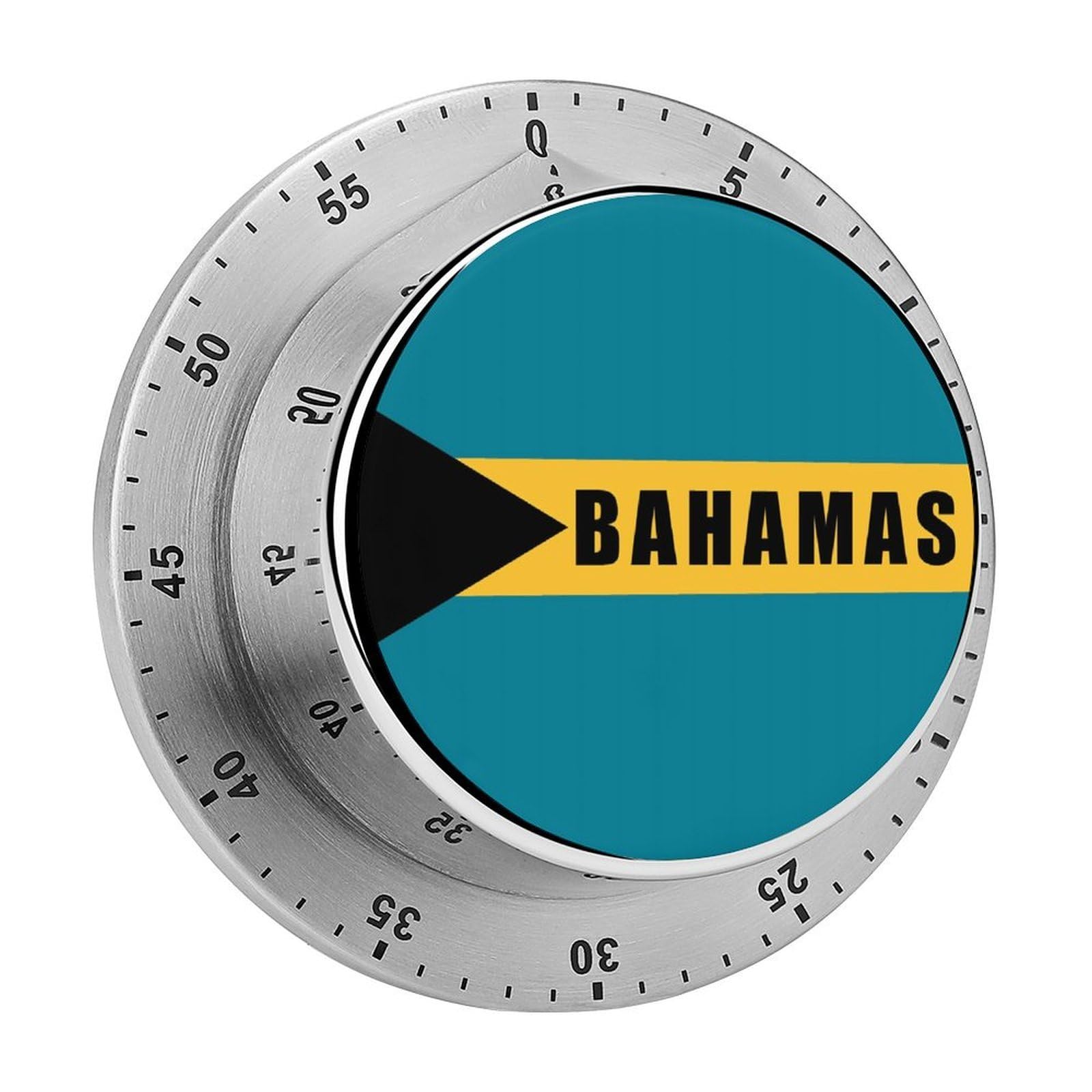 Flag of Bahamas Mechanical Timer with Alarm for Kitchen Cooking Productivity Stainless Steel Timers