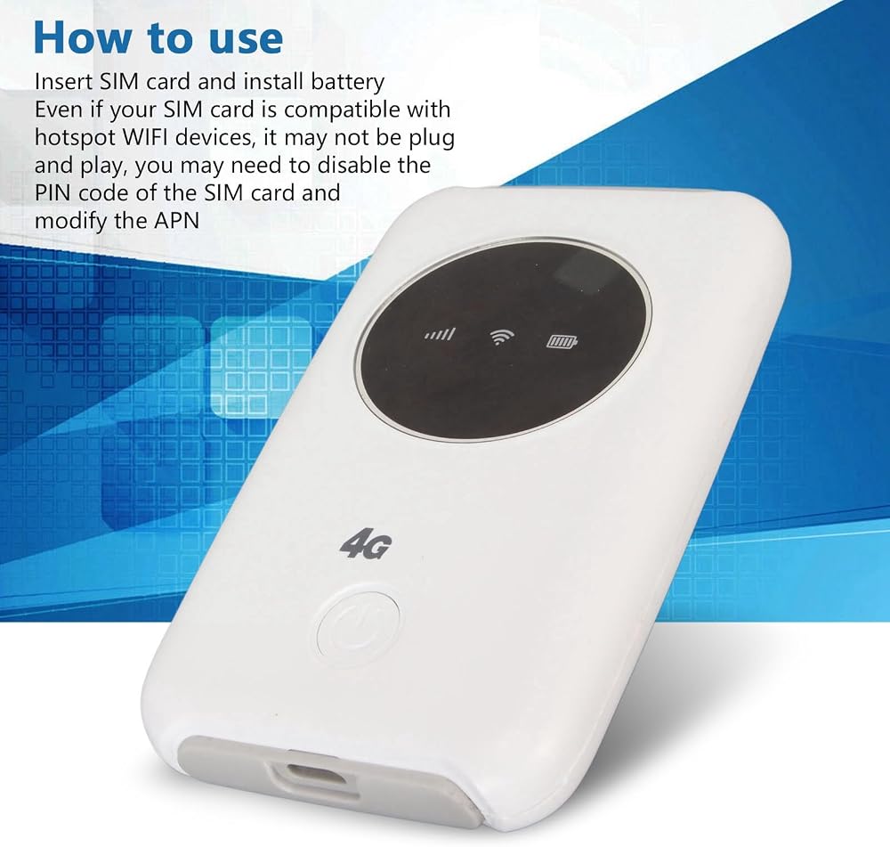 4G/5G WiFi Hotspot, Unlocked USB WiFi Modem with SIM Card Slot, Portable Travel Router for Smartphone Tablet Laptop, Supports 300Mbps, 10 Device Connectivity