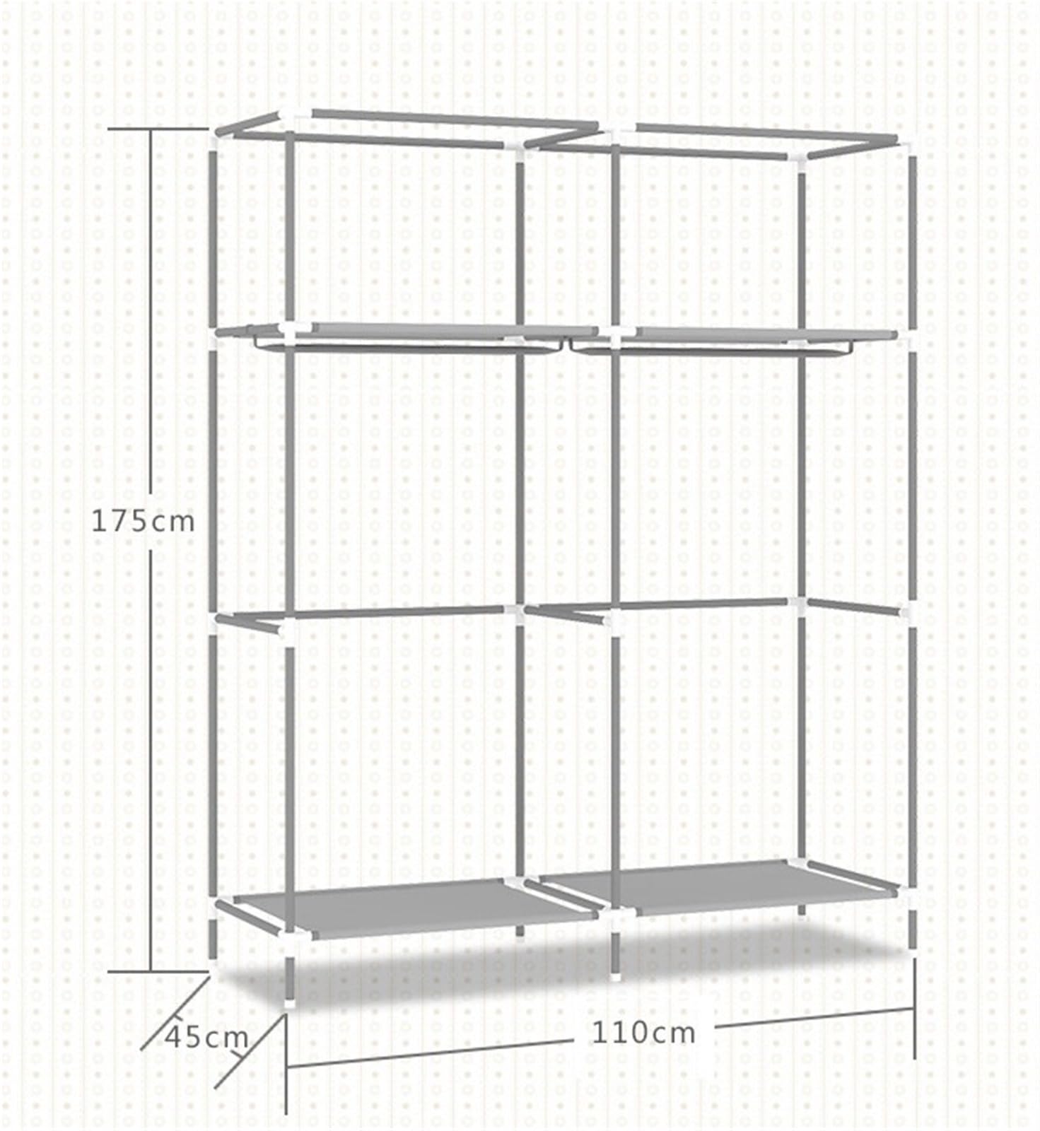 Wardrobe Closet Schrank Überdachter Tragbarer Kleiderschrank, Freistehender Schrankständer for Aufhängen Von Kleidung Closet Aufbewahrungsschrank(G)