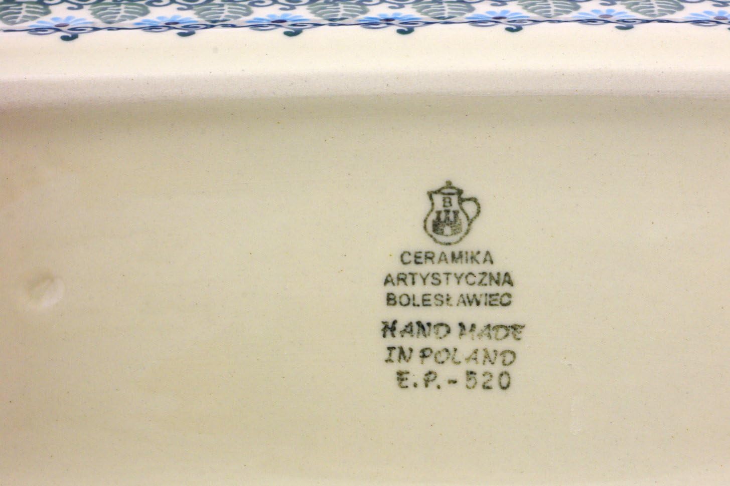 Polmedia Polish Pottery Butter Dish UNIKAT - Forget Me Not Pattern Handmade in Boleslawiec Poland by Ceramika Artystyczna + Certificate of Authenticity