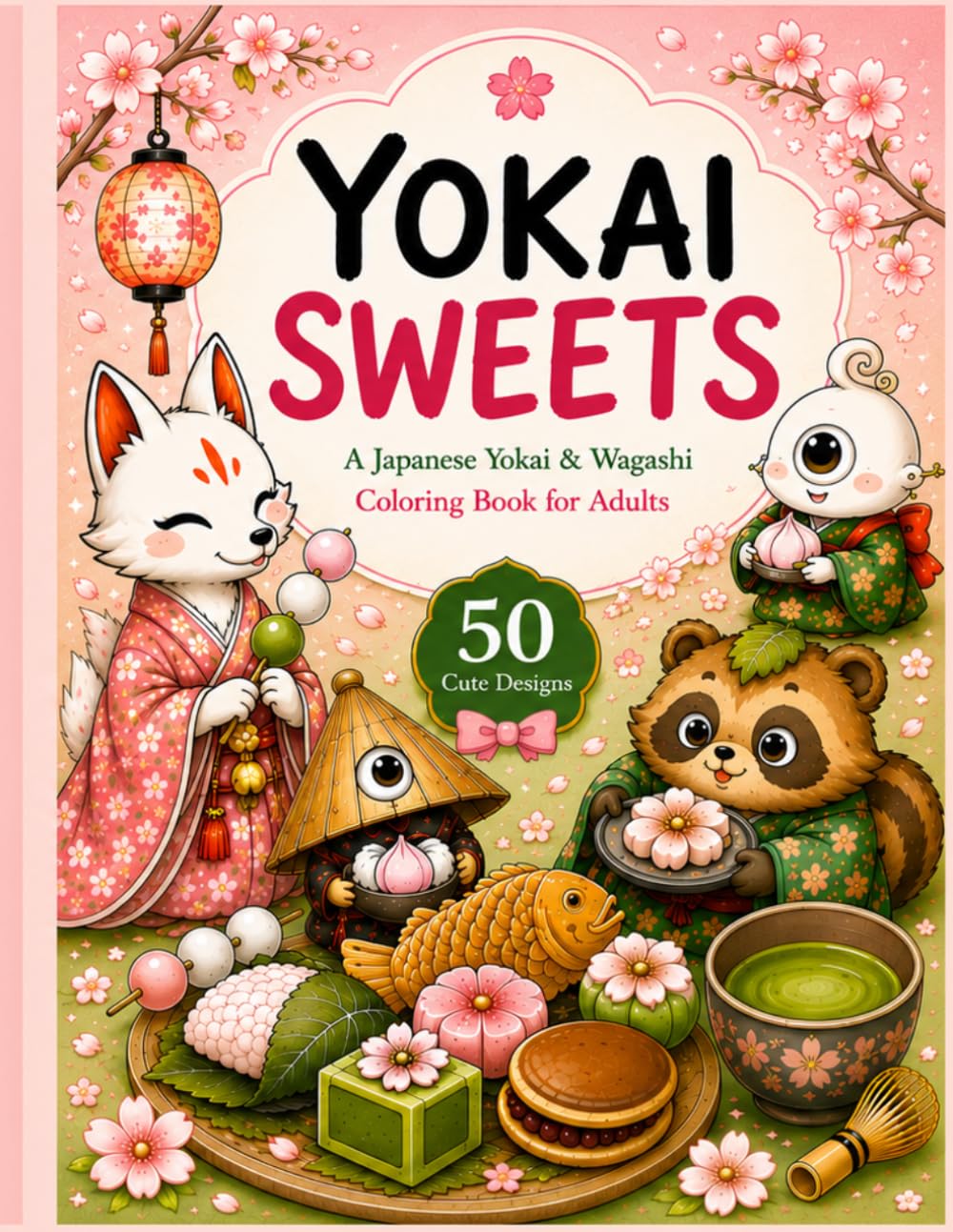 YOKAI SWEETS: A Kawaii Yokai & Wagashi Coloring Book for Adults