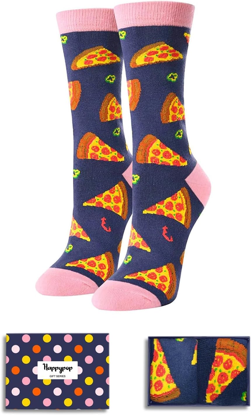 Funny Socks for Women - Donut Popcorn Sushi Gifts, Taco Pizza Pickle Socks