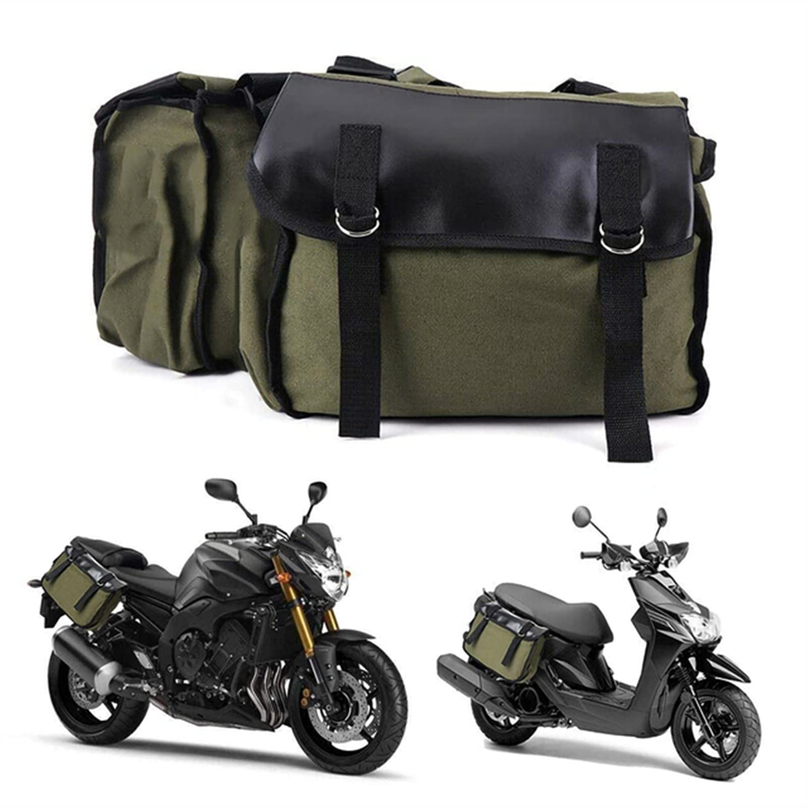 FLOAPA Motorcycle Top Box Motorbike Cycling Saddle Bag Motorcycle Rear Back Pack Saddlebags Equine Back Pack Canvas Luggage Vintage Bag Motorcycle Accessories