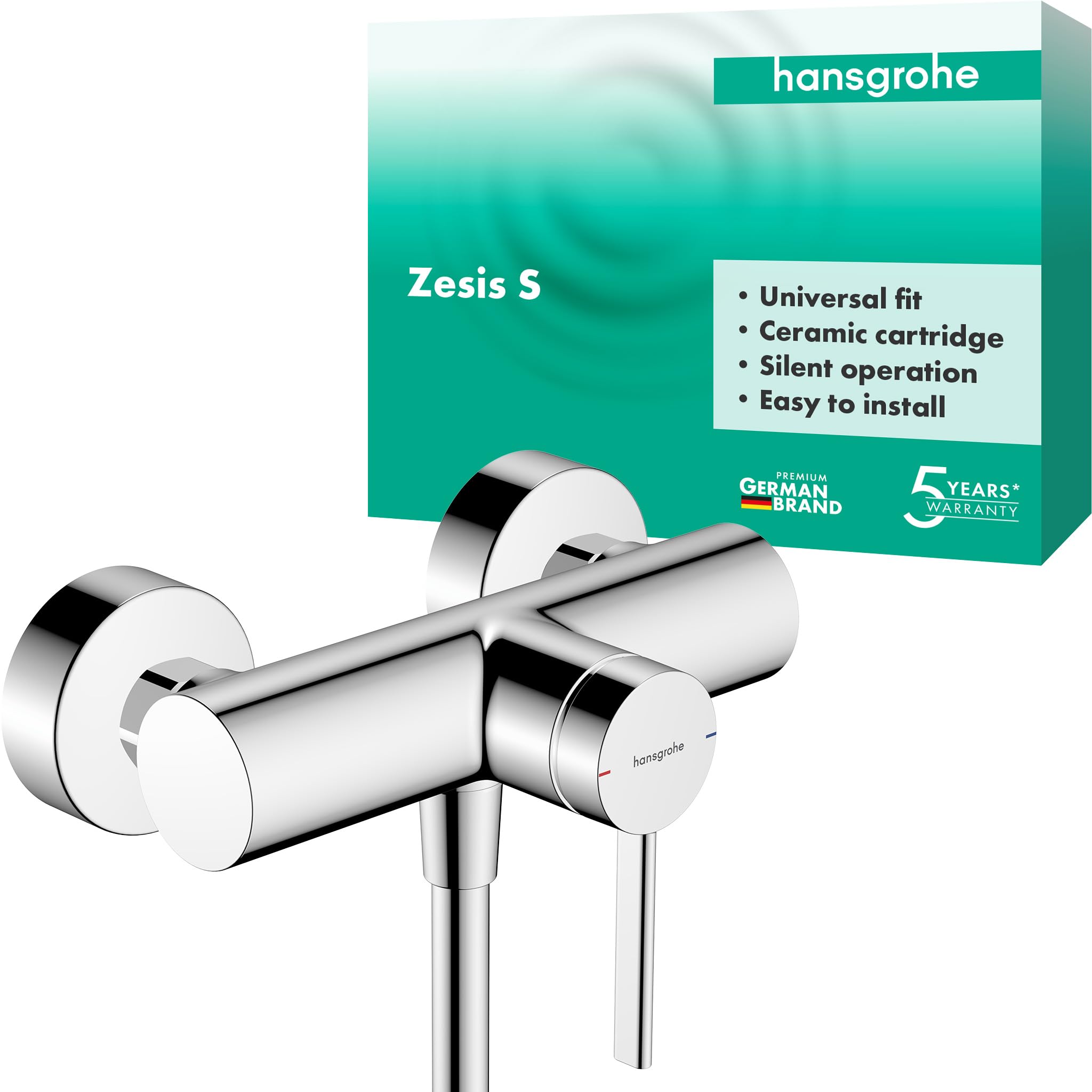 hansgrohe Zesis S - jednouchwytowa bateria prysznicowa natynkowy do 1 odbiornika, armatura łazienkowa, chrom, 74621000