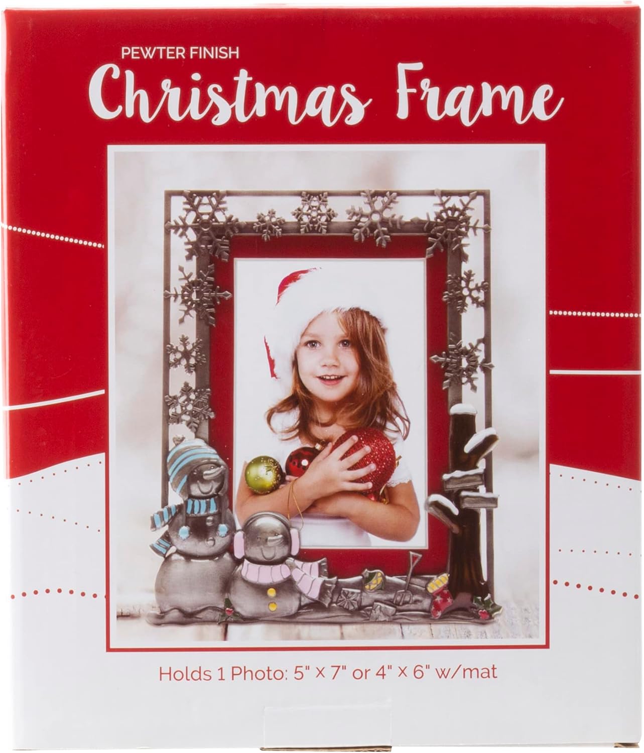 Neil Enterprises Inc. Pewter Winter Snowman Christmas Picture Frame