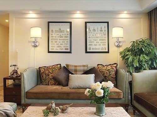 Miniatura 9 de Apliques de pared enchufables con control remoto, atenuación y colores ajustables 2700K-6500K, cableado o enchufable, lámpara de pared con brazo