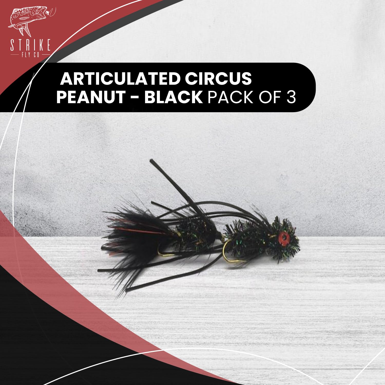 Articulated Circus Peanut - Black - Articulated Streamer