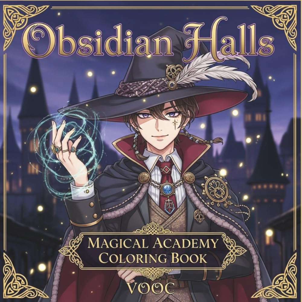 Obsidian Halls: Magical Academy Coloring Book - 50 Intricate Fantasy Designs Featuring Wizards, Witches and Gothic Castle Scenes - Dark Academia with ... (Anime Coloring Books - Craft Your Calm)