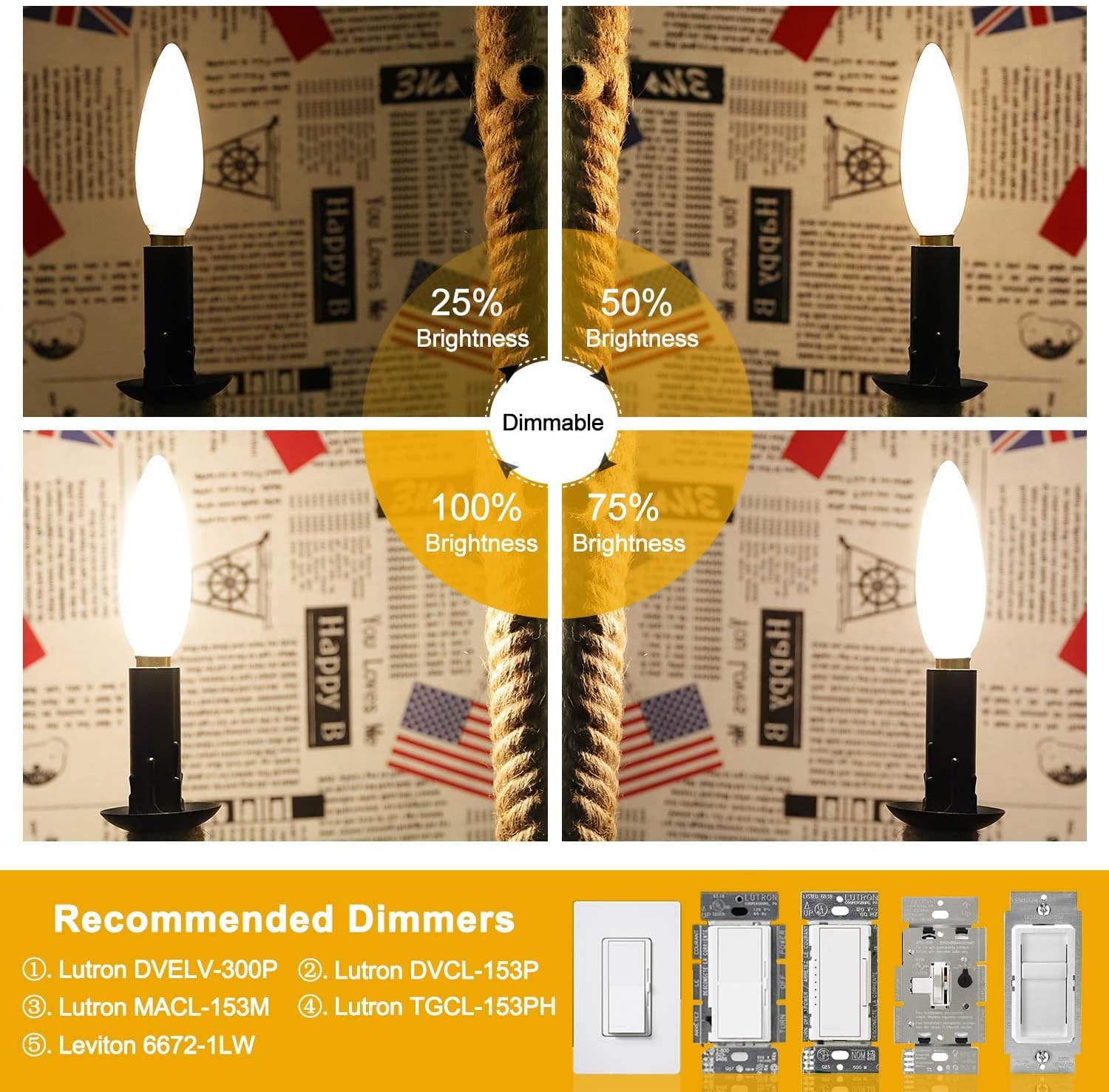 Bеѕt Cуbеr Mоndау 🔥 CRLight 8W 3000K Dimmable LED Candelabra Bulb Soft White 6 Pack, 70W Equivalent 700LM E12 Base, Upgraded Lengthened & Enlarged B11 Frosted Candle LED Filament Chandelier Bulbs, Smooth Dimming Version