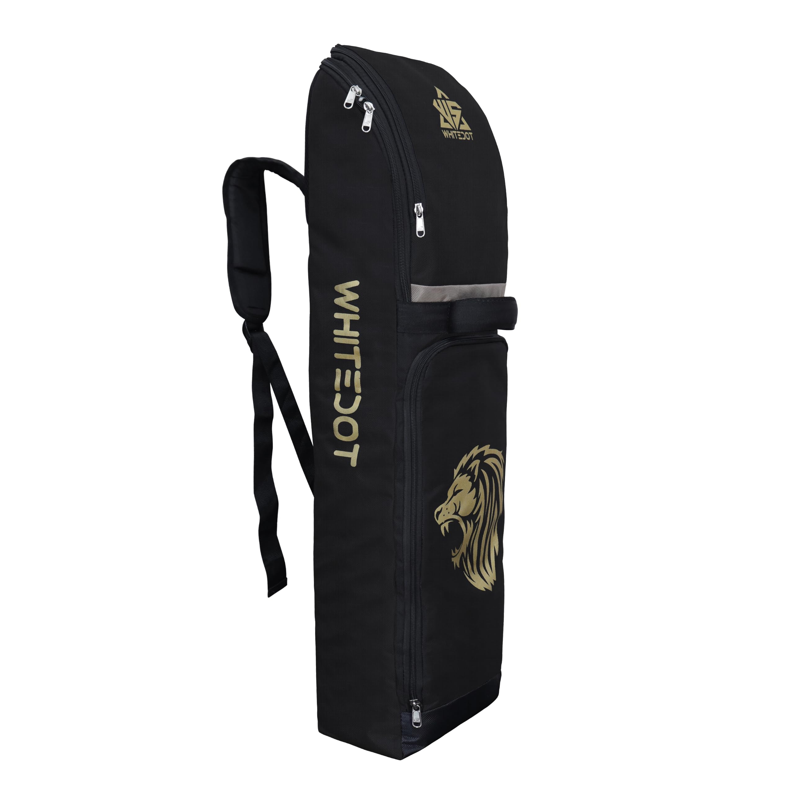 Whitedot Brave Padded Cricket Kit Bag | Polyester Cricket Gear Bag with Bat Holder, Multiple Storage Compartments, Water-Resistant, Adjustable Padded Shoulder Straps | 35 x 10 x 6 Inches | Black-image-12