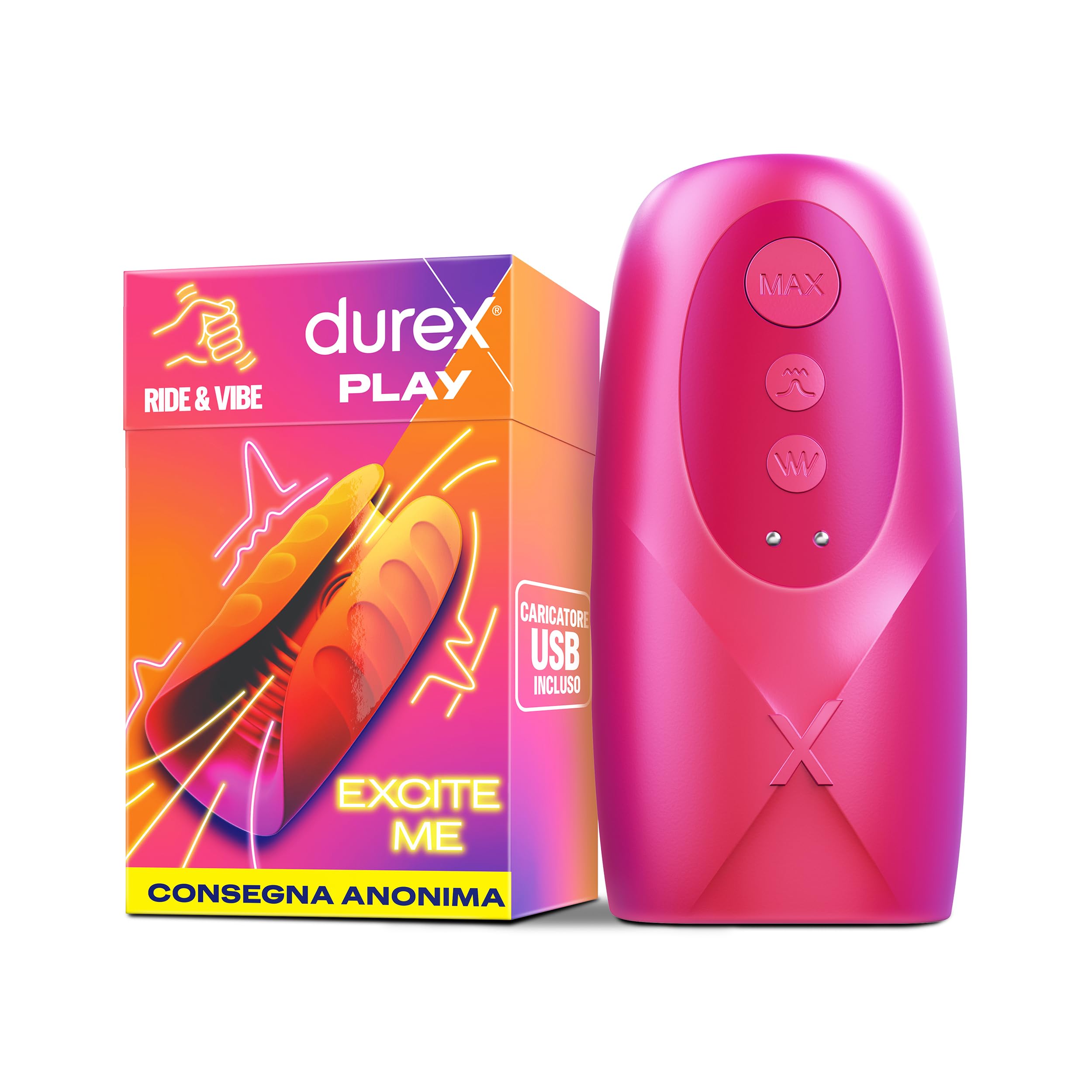 Durex Masturbatore Uomo, Vibratore in Silicone, Sex Toy Morbido e Waterproof, Facile da Pulire, 3 Modalità Effetto Bocca, 7 Modalità di Vibrazione, Caricatore USB Incluso