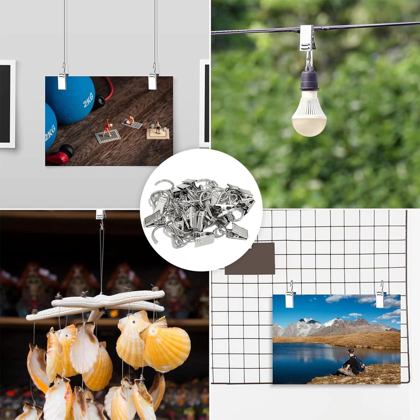 HUANR 40 Pièces Pince A Rideaux, Avec Clip Pince Pour Rideaux