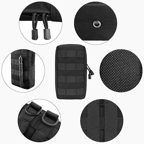 Vista 33 de TRIWONDER Bolsa de cigarrillos táctica Molle Pequeña Bolsa Militar Batería Cigarrillo Estuche EDC Utilidad Tarjetero Ranura Encendedor Mini Cigarro