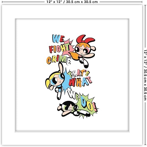 Miniatura 6 de Trends International Gallery Pops Cartoon Network The Powerpuff Girls - Fight Crime Graphic Wall Art, White Framed Version, 12" x 12"