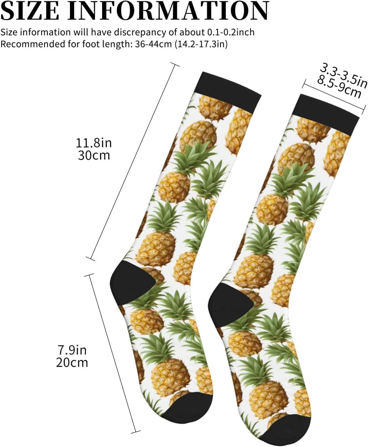 Pineapple Print Compression Running Socks For Men And Women Athletic Socks For Everyday Use Socks