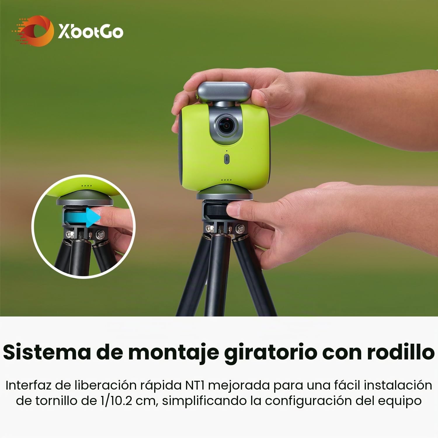 Trípode Update T1, altura de 3.5 pies, capacidad de carga de 6.6 libras, aluminio ligero, compatible con cardán deportivo XbotGo Chameleon, montaje de liberación extra rápida, fácil instalación