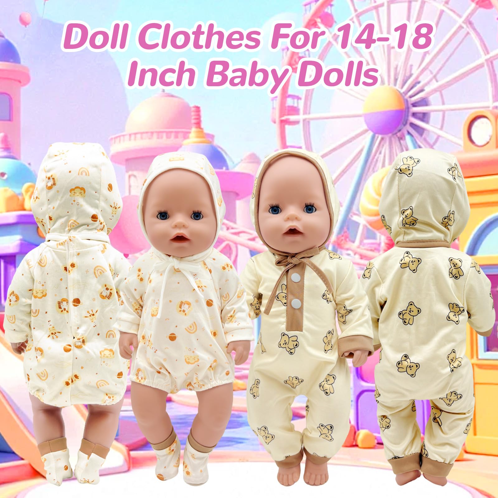 Baby Doll Clothes Compatible with Baby New Born Clothes 14-16 Inch Doll - Image 4