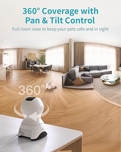 Miniatura 2 de VIMTAG Cámara para mascotas cámara para mascotas 1080P ángel de visión panorámicainclinación de 360 con audio bidireccional cámara para perros con