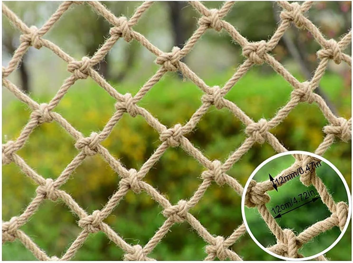 Hemp Rope Net for Kids Safety, Retro Style Safety Barrier Mesh, Handmade Indoor Decoration Netting (1x4m) - Perfect for Childproofing and Aesthetic Home Decor