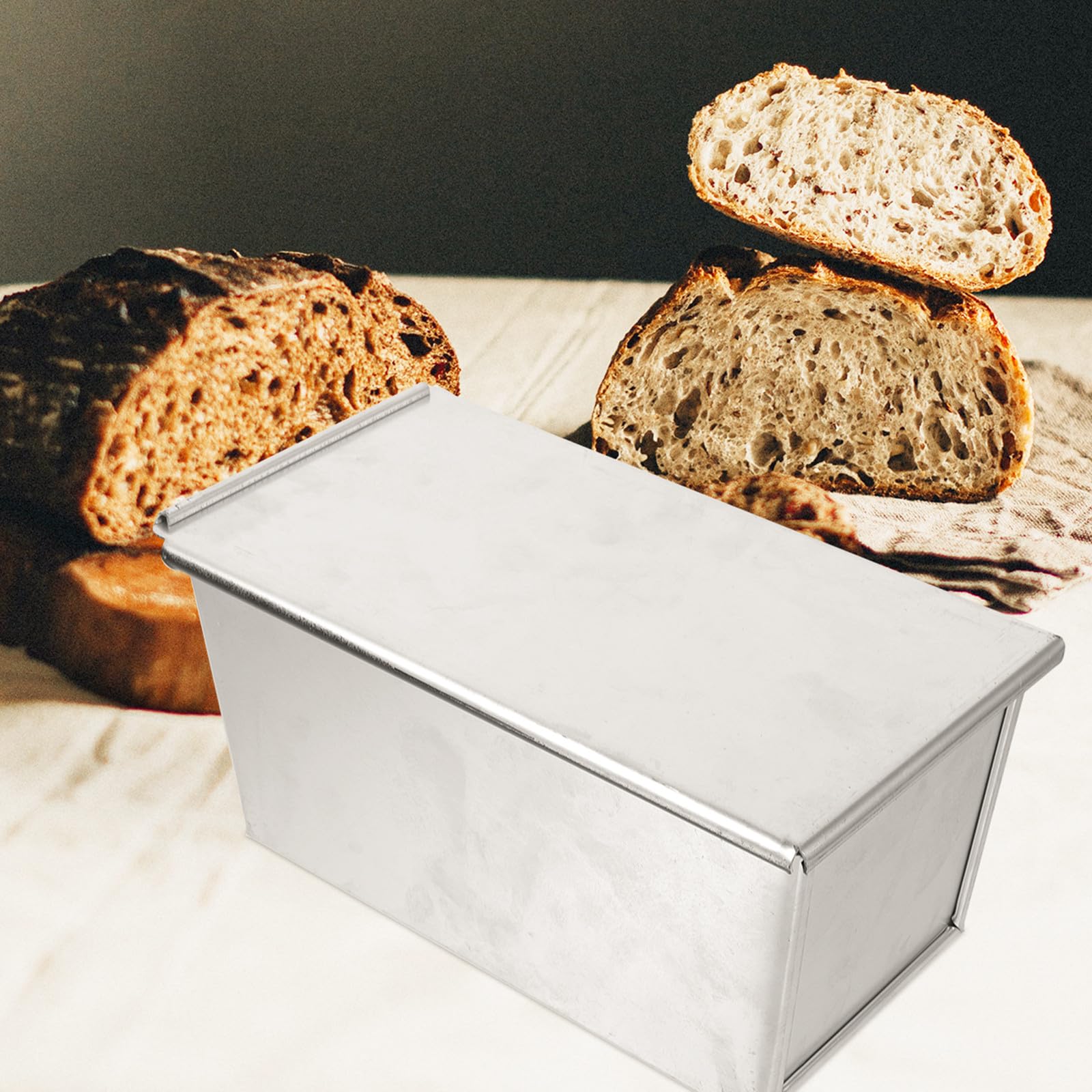 MAGICLULU Aluminiumlegierung Antihaft Brotform mit Deckel für Schnelles Backen von Toast und Brot Große Kastenform mit Schneller Wärmeleitung für Party und Haushalt