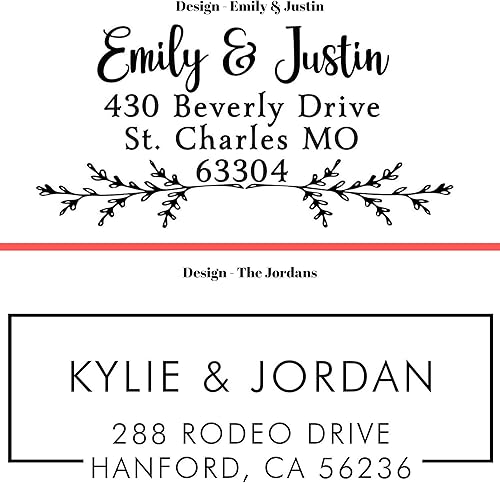 Miniatura 7 de Más de 17 diseños para elegir. Sello de dirección de retorno autoentintado personalizado, sello de dirección personalizado, tinta negra, roja, azul,