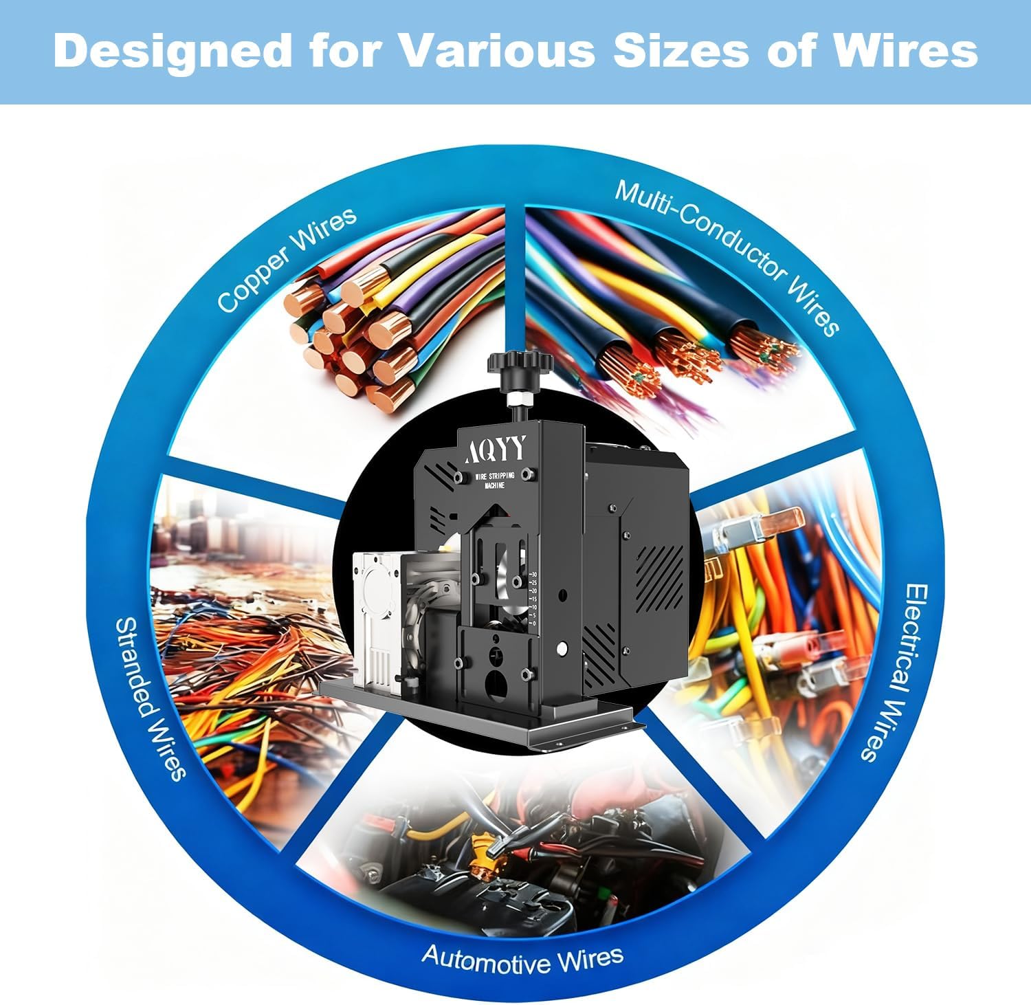 Electric Wire Stripper Machine, 0.06"-1.18" Automatic Wire Stripping Machine, Wire Stripping Tool for 1.5-25 mm Scrap Wire, Copper Wire Stripper Power Tool for Leftover Cable Recycling