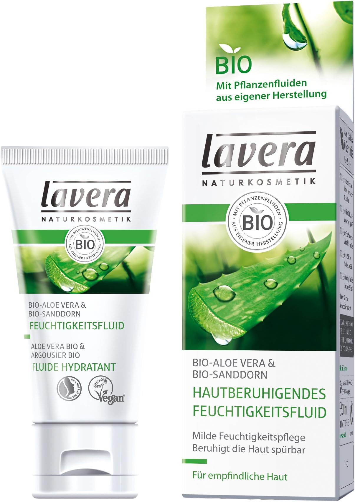 Lavera Soothing Moisturizing Fluid - Aloe Vera & Sea Buckthorn (For Sensitive Skin) 30ml/1oz