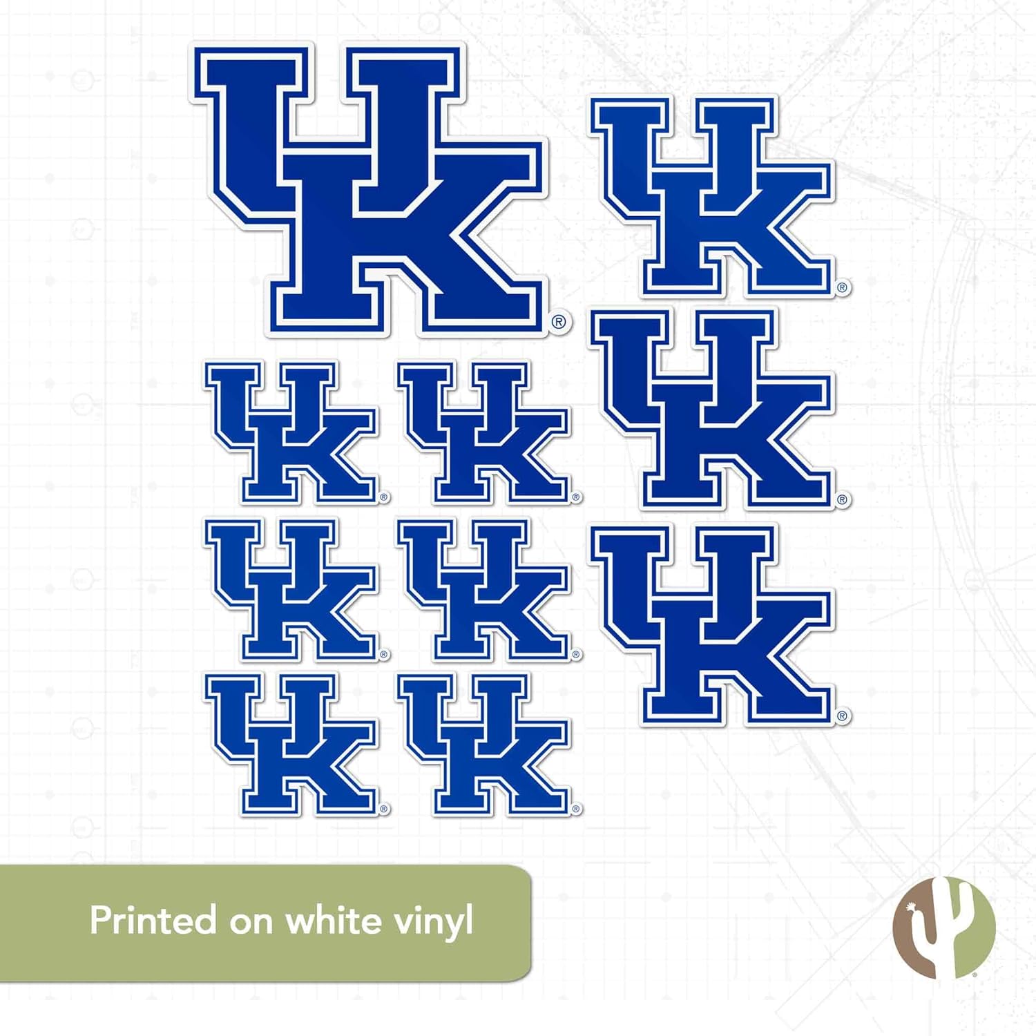 Desert Cactus University of Kentucky Sticker Wildcats UK Vinyl Decals Laptop Water Bottle Car Scrapbook Sheet T3 (Type 3-1) - Image 4