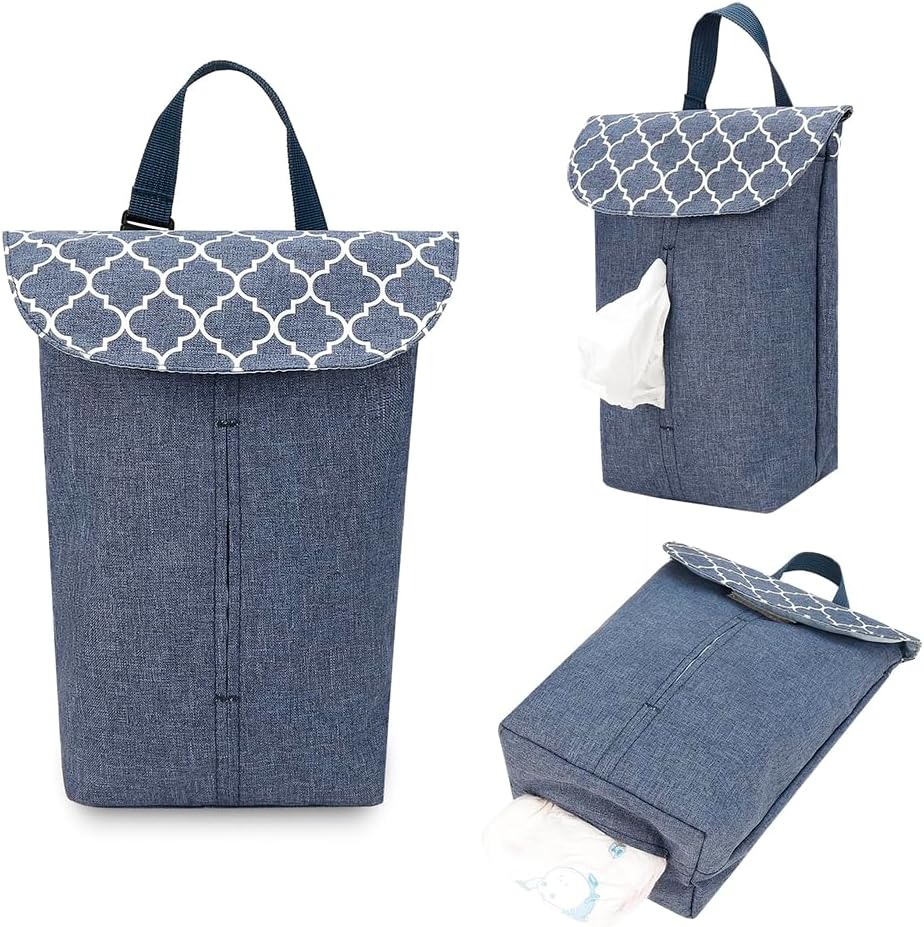 Wet Dry Bags for Baby Cloth Diapers - Reusable, Washable for Stroller, Diapers, Toiletries, Travel Bags, Beach, Pool, Gym Bag with Two Zippered Pockets (Geometric Grey)