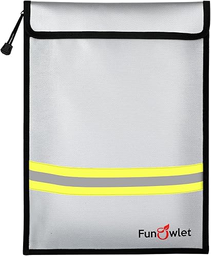 Miniatura 7 de Bolsa impermeable ignífuga para documentos de dinero, bolsas con cremallera mejoradas de 15 x 11 pulgadas, bolsa organizadora de almacenamiento