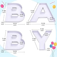 Vista 3 de Letras de tablero de charcutería para bebés de 12 pulgadas, decoraciones de revelación de género, letras de cartón rellenables, decoración de baby