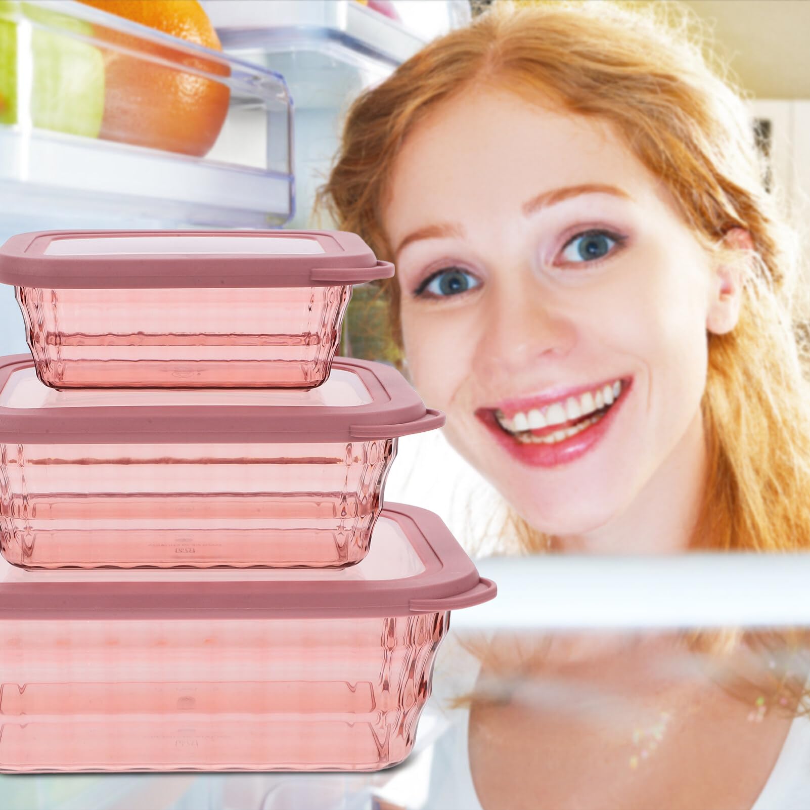3stücke Küchen-aufbewahrungsbox Luftdichter Behälter für Obst und Gemüse Transparenter Getreidebehälter Frischhaltebox für Lebensmittel Kühlschrankbox zum Organisieren von Vorräten