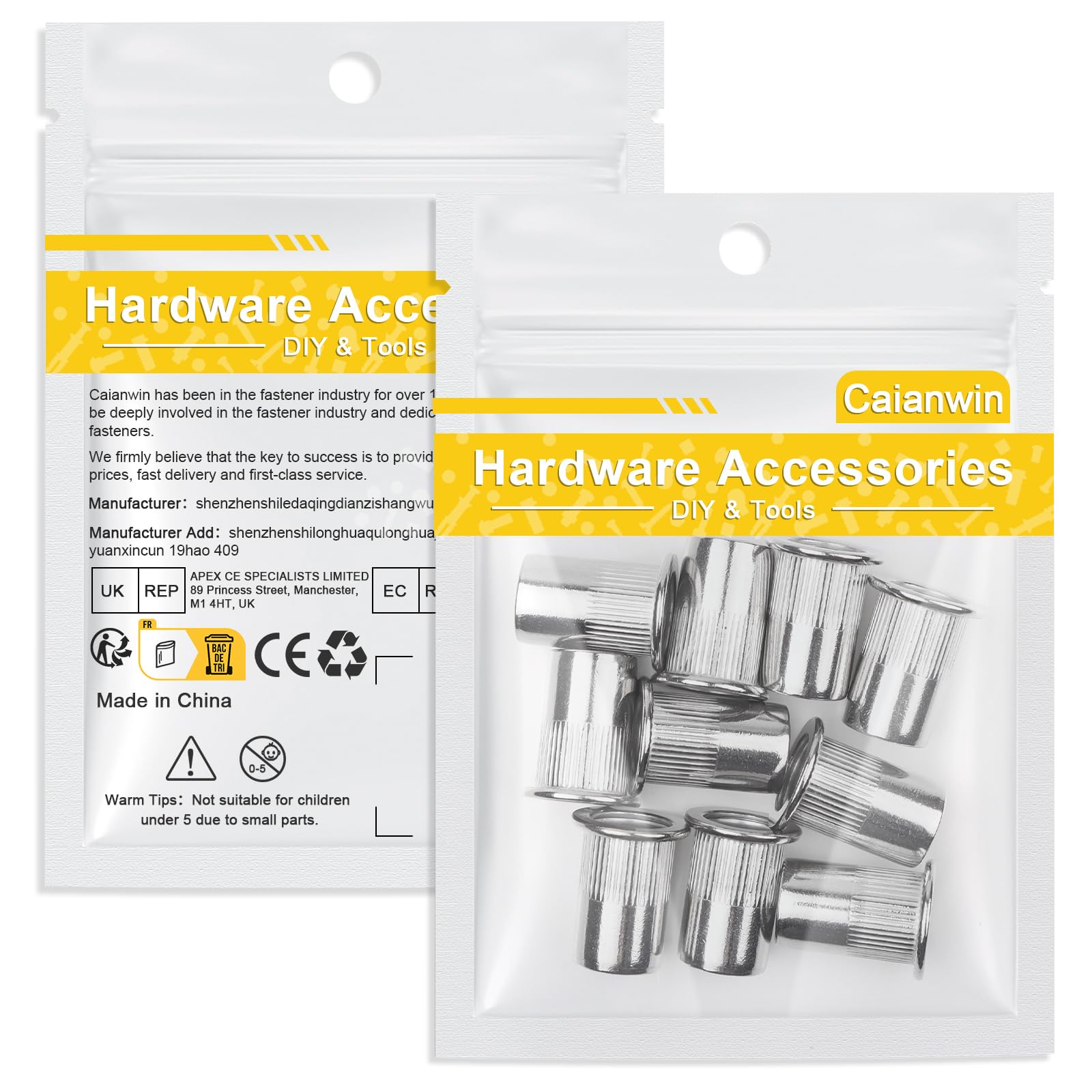 Caianwin M10 10Pcs Rivetti Filettati Dado Per Rivetto Per Legno, Automotive, Mobili, Decorazione.